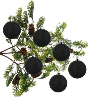 Plast julekugler i seks farver at vælge imellem, Ø 6 cm, 6 stk i æsken