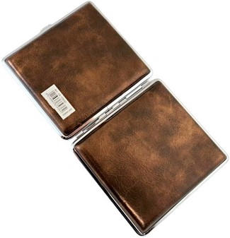 Cigaretetui metal & læder. Holdbart etui til 20 stk. Elegant design