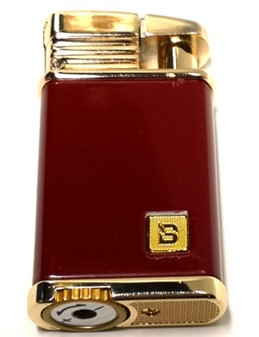VALENTINSGAVE TIL HENDE. Rød gas lighter med gylden farve finish
