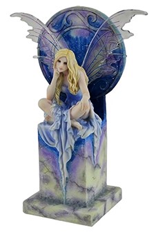 Blå Himmel Fe Figur. En Drøm i Marmor. Fantastisk Polyresin Figur