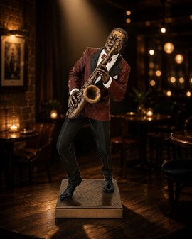 Jazzsaxofonist Figur. Perfekt og stilfuld gave til musikelskere