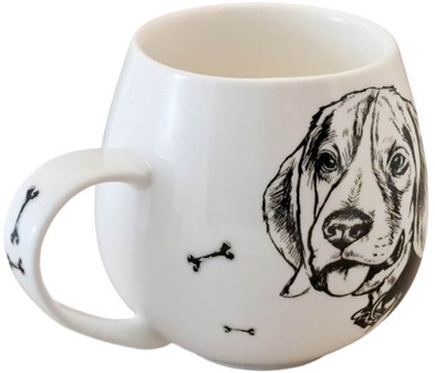 KRUS I PORCELÆN. Elegant krus med labrador til hundeelskere