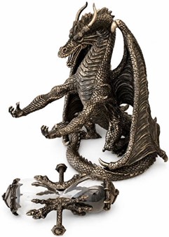 TIMEGLAS. Unik Veronese skulptur af dragen med timeglas i hænderne
