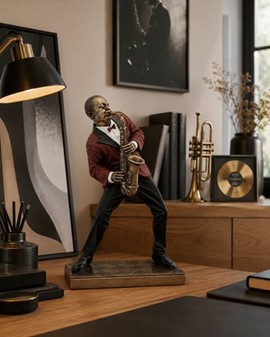 Unik Jazz Saxofonist Figur. Kunst, Passion og Perfekt Gave til Musiker