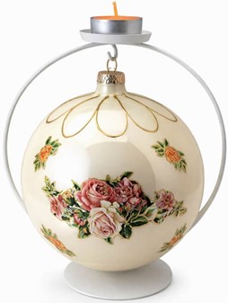 HVIDT JULEPYNT. Eksklusiv stor julekugle i mundblæst glas, Ø 15 cm