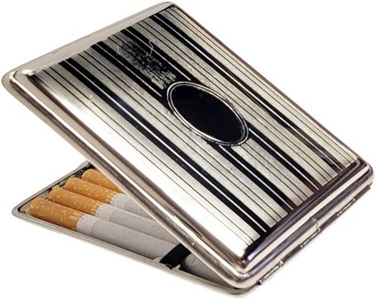 Billige cigaretetuier. Tysk metal cigaretetui til lange cigaretter