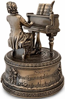 Eksklusiv Chopin Spilledåse Figur. En Tidløs Gave til Musikelskeren