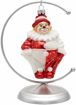 Flot julekugler figur. Stor polsk glas figur af sjov klovn. 12,4 cm