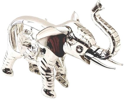 Elefant figur. Smuk sølvbelagt figurine med fire Swarovski krystaller
