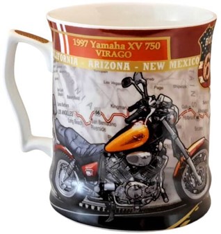 PORCELÆNSKRUS. Eksklusivt Yamaha XV 750 krus i metal gaveæske