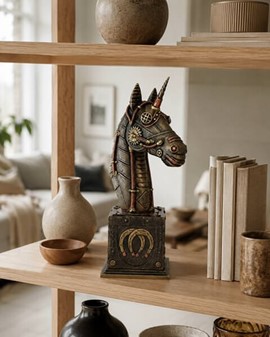 JULEGAVER ONLINE. Spektakulær figur af Steampunk hoved af enhjørning