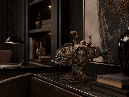 Unik ubåd figur i Steampunk-stil til kontoret eller stuen dekoration