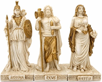 Imponerende dekorativ figurer sæt. Pantheon af de 12 græske guder