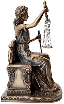Themis figur. Retfærdigheds gudinde, skabt til advokater med stil