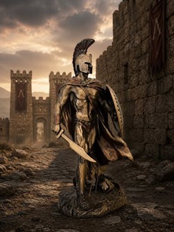 LEONIDAS SKULPTUR. Spartansk kriger og konge - Pynte figur til hjemmet