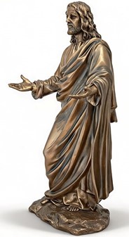 JESUS FIGUR. Katolske, religiøs julegaveide i form Kristus bronzefigur