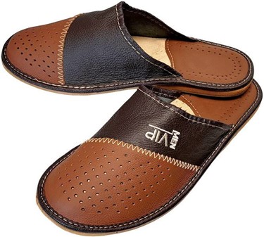 HERRE HJEMMESKO LÆDER. Billige klassisk slippers herre, kun 159 kr