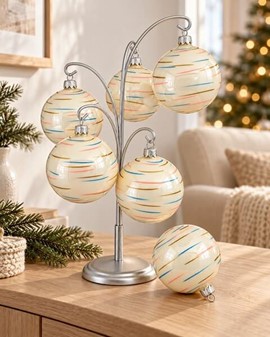 Eksklusive Julekugler Glas: Moderne Design og Håndværk. Ø 8 cm, 6 stk