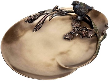 Elegant Art Nouveau pyntefad med fugl. Perfekt til stilfuld dekoration