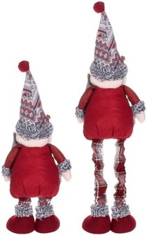 Originale julepynt. Charmerende julemand på teleskopben H: 40-65 cm