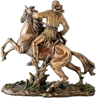 INDIANER FIGUR. Apache på hest, bronze dekoration til hjemmet
