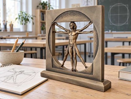 DEKORATION TIL HJEMMET. Figur af Vitruvianske Mand, Leonardo da Vinci