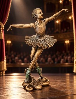 BALLERINA FIGUR. Billig dekoration til hjemmet i form smuk bronzefigur
