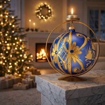 Stor Julekugle Blå. Et Uundværlig Element til Din Julepynt, Ø 15 cm