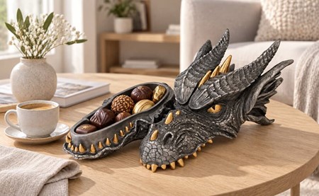 Herre Smykkeskrin. Drage – Unik Fantasy Figur og Gave til Ham