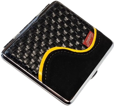 Billige, Elegant Læder-Imiteret Carbon Cigaretetui til 20 Cigaretter