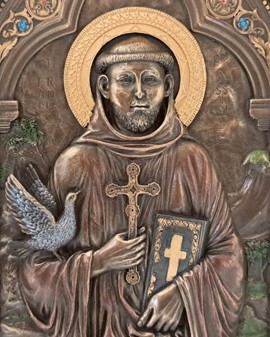 Sankt Frans af Assisi ikon. Unik Indretning og Tidløs Inspiration