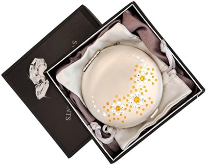 Elegant taskespejl med Swarovski krystaller – perfekt gave til hende