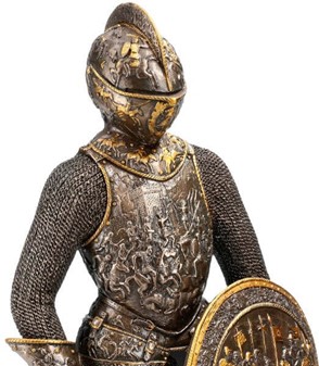 Ridderfigur i Bronze: Ægte Historisk Elegance til Dit Hjem