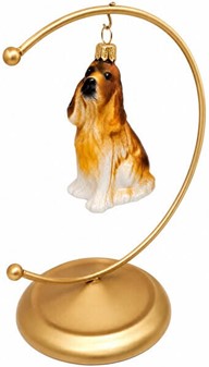 Juledekorationer hund. Sød glas figur af cocker spaniel, højde 14 cm