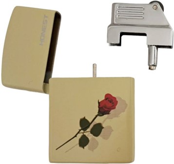 Rose Lighter til Gave. Genopfyldelig Gas og Klassisk Flint