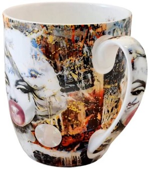 Krus med Marilyn Monroe Billede. Porcelænskrus med ikoniske Graffiti