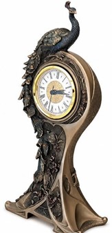 GAVE TIL MOR DER HAR ALT. Flot bronzefigur i form barokke pejs ur