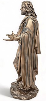 JESUS FIGUR. Katolske, religiøs julegaveide i form Kristus bronzefigur