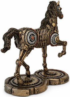 Enestående Steampunk Hest: Unik Bronze Kunst – Drømmenes Mekanik!