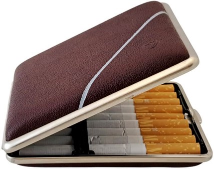 CIGARET ETUI LÆDER. Tidløst cigaretetui i bordeaux læder