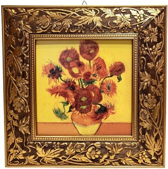JULEGAVER HENDE. "Solsikker" af Vincent van Gogh. Miniature til gave