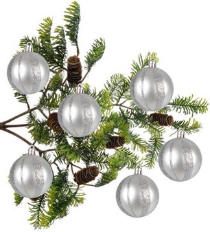 Plast julekugler med glitter, fire farver til at vælge, Ø 6 cm, 6 stk