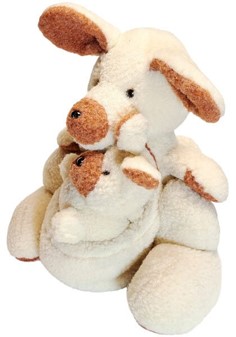 ET STORT MASKOT. To sovedyr, kænguru mor med en baby. 67 cm høj