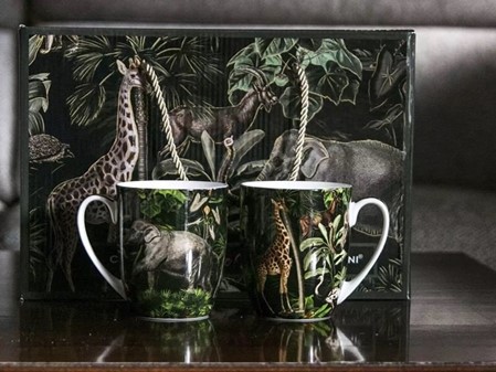 PORCELÆN KRUS. Savanne Kaffe: Vilde Dyr på Dine Krus