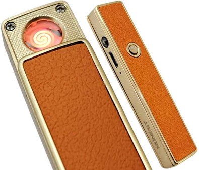 USB lighter i luksusdesign. Vindtæt, opladelig og luksuriøs