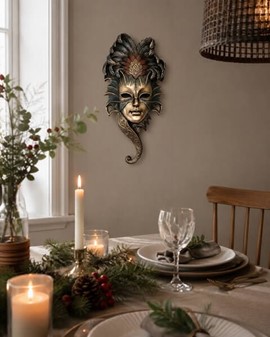 BILLIG VÆGDEKORATION. Bronzebelagt venetianske maske, bolig ting
