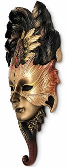 DEKORATION TIL VÆGGEN. Eksklusiv Venetiansk Ugle Maske i Bronze