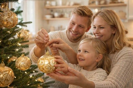 Fang Julens Lys: Gyldne Drømme Julekugler Glas. Ø 8 cm 6 stk. i æske