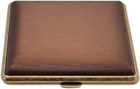 Elegant brunt cigaretetui i metal til 18 stk. - Holdbart & stilfuldt