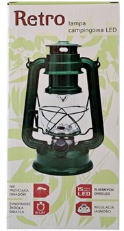 Grøn Retro LED Campinglampe. Insektfri hygge uden røg og brandfare